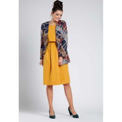Granatowa Elegancka Dłuższa Marynarka bez Zapięcia. Niebieskie marynarki damskie Molly.pl, s, bez wzorów. Za 199,90 zł.