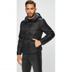 Armani Exchange - Kurtka. Czarne kurtki męskie bomber Armani Exchange, m, z materiału, z kapturem. W wyprzedaży za 899,90 zł.