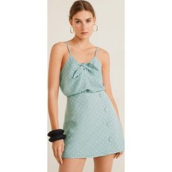 Mango - Top Agnes. Niebieskie bluzki damskie Mango, m, bez wzorów, z wiskozy, bez kołnierzyka, bez rękawów. W wyprzedaży za 59,90 zł.