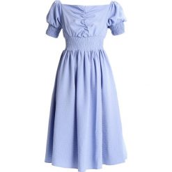 Sukienki: Lost Ink MINI STRIPE BARDOT FIT AND FLARE DRESS Sukienka letnia blue