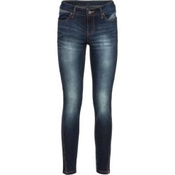 Dżinsy SKINNY z ukośnym szwem bocznym bonprix ciemny denim. Niebieskie jeansy damskie marki House, z jeansu. Za 79,99 zł.