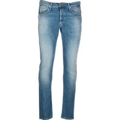 Dżinsy "Donny" - Slim fit - w kolorze niebieskim. Niebieskie jeansy męskie Replay, m, w paski, klasyczne. W wyprzedaży za 277,95 zł.