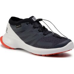 Buty SALOMON - Sense Flow Gtx GORE-TEX 409672 27 W0 India Ink/White/Cherry Tomato. Niebieskie buty sportowe męskie Salomon, z tworzywa sztucznego, bez zapięcia, do biegania, gore-tex. Za 569,00 zł.