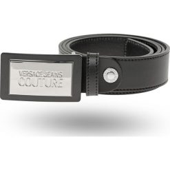 PASEK VERSACE JEANS COUTURE. Czarne paski męskie Versace Jeans Couture, w paski, z jeansu. Za 409,00 zł.