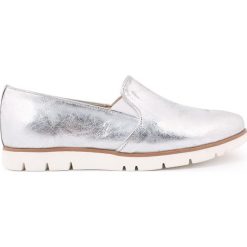 Półbuty - skóra naturalna - model 252 - kolor srebrny. Szare półbuty damskie Zapato, bez wzorów, ze skóry, bez obcasa, bez zapięcia. W wyprzedaży za 173,40 zł.