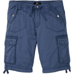 Bermudy bojówki bonprix indygo. Niebieskie spodenki i szorty męskie bonprix, m, bez wzorów. Za 99,99 zł.
