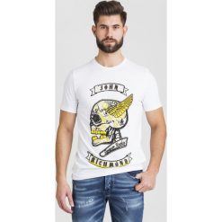 T-SHIRT GHEERAERTS JOHN RICHMOND. Białe t-shirty męskie xl, z aplikacjami, z bawełny, z okrągłym kołnierzem. Za 795,00 zł.
