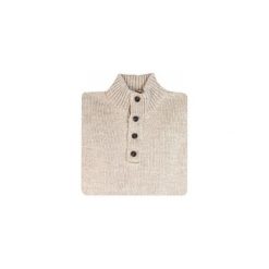 Beżowy sweter męski - półgolf SW37. Brązowe swetry męskie Lanieri Fashion - swetry męskie, m, bez wzorów, z wełny, casualowe, z golfem, bez kaptura. Za 242,10 zł.