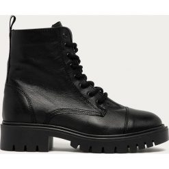 Aldo - Workery skórzane Reilly. Czarne workery damskie ALDO, ze skóry, z okrągłym noskiem, bez obcasa, na obcasie, na zamek. Za 559,90 zł.
