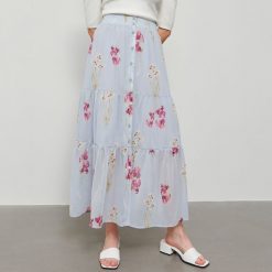 Długa spódnica w kwiaty - Wielobarwny. Spódniczki damskie Reserved, w kwiaty, długie, maxi. Za 159,99 zł.