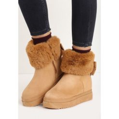Camelowe Śniegowce Favoured. Brązowe buty zimowe damskie Born2be, za kostkę. Za 89,99 zł.