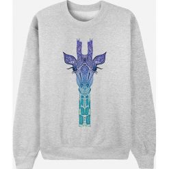 Bluza "Giraffe" w kolorze jasnoszarym. Szare bluzy damskie Wooop, xl, z nadrukiem, bez rękawów, bez kaptura. W wyprzedaży za 87,95 zł.