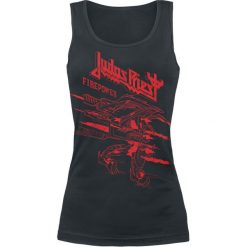 Judas Priest Firepower - One Colour Top damski czarny. Czarne bluzki z odkrytymi ramionami marki Judas Priest, s, z nadrukiem, z okrągłym kołnierzem. Za 74,90 zł.