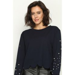 Bluzy damskie: Granatowa Bluza Bijou