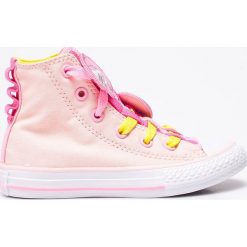 Converse - Trampki dziecięce Chuck Taylor All Star. Szare buty sportowe dziewczęce marki Converse, z gumy, z okrągłym noskiem. W wyprzedaży za 189,90 zł.