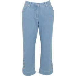 Dżinsy 3/4 ze stretchem bonprix niebieski "bleached". Niebieskie boyfriendy damskie bonprix. Za 79,99 zł.