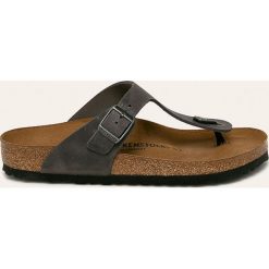 Birkenstock - Japonki skórzane Gizeh FL. Szare kapcie męskie Birkenstock, ze skóry, na klamry. Za 369,90 zł.