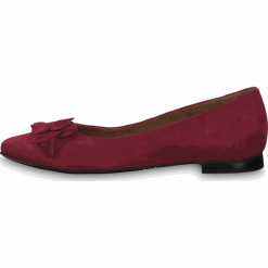 Tamaris baleriny damskie 22102 38 burgundowe. Czerwone baleriny damskie Tamaris, z aplikacjami, bez obcasa. W wyprzedaży za 229,00 zł.