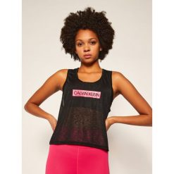 Top Calvin Klein Performance Logo Gym 00GWT0K105. Czarne bluzki damskie Calvin Klein Performance, xs, bez wzorów, polo. Za 139,00 zł.