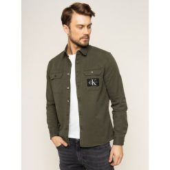 Koszula Calvin Klein Jeans Twill J30J314407. Zielone koszule męskie Calvin Klein Jeans, m, bez wzorów, z bawełny, casualowe, bez kołnierzyka, bez rękawów. Za 449,00 zł.