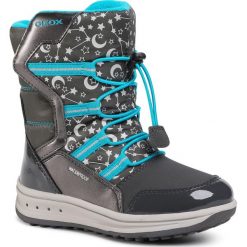 Śniegowce GEOX - J Roby G. B Wpf A J042UA 050FU C0250 S Dk Grey/Azure. Szare śniegowce dziewczęce Geox, bez zapięcia. Za 329,00 zł.
