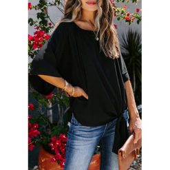 Bluzka damska JARDENA BLACK. Czarne bluzki damskie IVET, na co dzień, bez wzorów, eleganckie, bez kołnierzyka, bez rękawów. W wyprzedaży za 69,00 zł.