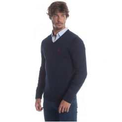 Polo Club C.H.A Sweter Męski Xl Ciemnoniebieski. Czarne swetry męskie Polo Club C.H..A, xl, bez wzorów, polo, bez kaptura. W wyprzedaży za 259,00 zł.