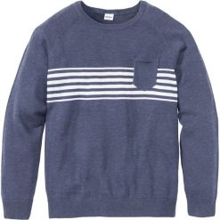 Swetry klasyczne męskie: Sweter z kieszonką Regular Fit bonprix indygo melanż