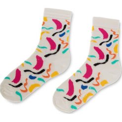 Skarpety Wysokie Unisex HAPPY SOCKS - BRU01-1000 Beżowy Kolorowy. Brązowe skarpetki damskie Happy Socks, bez wzorów, z elastanu. Za 34,90 zł.