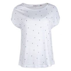 Mustang T-Shirt Damski Aop S Biały. Białe koszulki damskie Mustang, s, w paski, bez kołnierzyka, bez rękawów. W wyprzedaży za 84,00 zł.