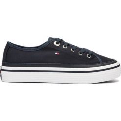 Tommy Hilfiger Tenisówki Niebieski. Niebieskie trampki i tenisówki damskie TOMMY HILFIGER, bez wzorów, z materiału, na sznurówki. Za 364,95 zł.