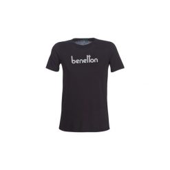 T-shirty z krótkim rękawem Benetton RITA. Czarne t-shirty damskie Benetton, s, bez wzorów, bez kołnierzyka. Za 79,00 zł.