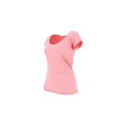 Koszulka krótki rękaw slim Gym & Pilates 500 damska. Czerwone bluzki sportowe damskie DOMYOS, s, z bawełny. Za 19,99 zł.