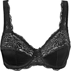 Biustonosz bonprix czarny. Czarne biustonosze bonprix, w paski, z koronki. Za 44,99 zł.
