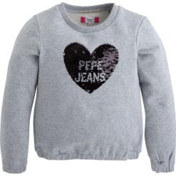 Bluza z dwustronnymi cekinami, 8-16 lat. Szare bluzy dziewczęce marki Pepe Jeans, z elastanu, z długim rękawem, długie. Za 205,76 zł.