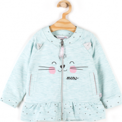 Bluza. Zielone bluzy dziewczęce marki MEOW, na lato, z nadrukiem, z elastanu. Za 49,90 zł.
