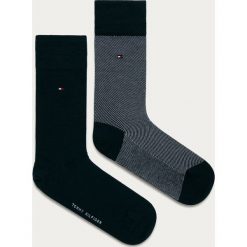 Tommy Hilfiger - Skarpetki (2-pack). Niebieskie skarpetki męskie TOMMY HILFIGER, z aplikacjami, z elastanu. Za 59,90 zł.