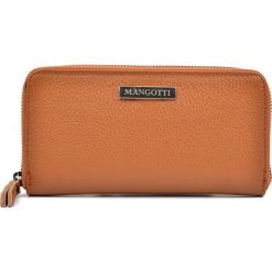 Mangotti portfel damski SS19 MG 1138 brązowy. Pomarańczowe portfele damskie Mangotti, bez wzorów, ze skóry. Za 399,00 zł.