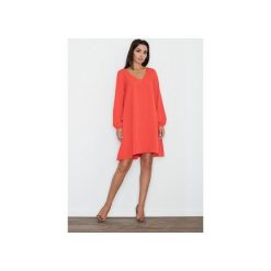 Sukienka M566 Czerwony. Czerwone sukienki damskie FIGL, xl, bez wzorów, bez kołnierzyka, bez rękawów. Za 149,00 zł.