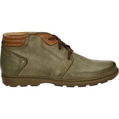 Botki męskie - 663-OLG P VER. Brązowe botki męskie Venezia, ze skóry. Za 229,00 zł.