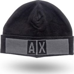 CZAPKA ARMANI EXCHANGE. Czarne czapki męskie Armani Exchange, bez wzorów, z bawełny. Za 239,00 zł.