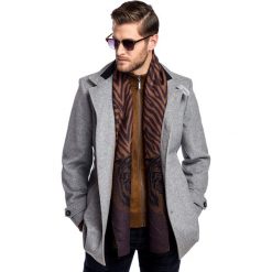 Płaszcz PIERPAOLO PSSS000106. Szare płaszcze męskie Giacomo Conti, m, z aplikacjami, z wełny, klasyczne, bez kaptura. Za 899,00 zł.
