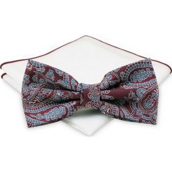 Mucha z poszetką - Chattier, Męska - Kolorowa, Motyw Kwiatowy MUCH0407. Muszki męskie Chattier, na imprezę, w paski, eleganckie. Za 44,00 zł.