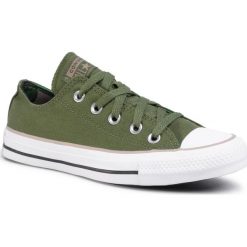 Trampki CONVERSE - Ctas Ox 167181C Cypress Green/Khaki/White. Zielone półbuty damskie Converse, bez wzorów, z gumy, bez zapięcia. Za 299,00 zł.