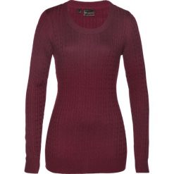 Sweter z kaszmirem bonprix czerwony klonowy. Czerwone swetry damskie bonprix, bez wzorów, z kaszmiru, klasyczne, bez rękawów, bez kaptura. Za 79,99 zł.