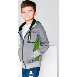 Bluzy chłopięce: BLUZA DZIECIĘCA ROZPINANA Z KAPTUREM KB011 – SZARA