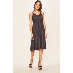 Roxy - Sukienka. Niebieskie sukienki damskie Roxy, na co dzień, s, bez wzorów, z wiskozy, casualowe, bez kołnierzyka, bez rękawów, midi, rozkloszowane. Za 279,90 zł.