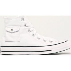 Converse - Trampki. Białe trampki i tenisówki damskie Converse, bez wzorów, z gumy, na sznurówki. W wyprzedaży za 199,90 zł.