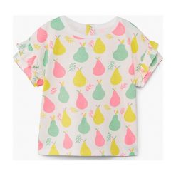 Mango Kids - Top dziecięcy Maxy 80-104 cm. Szare topy damskie marki Mango Kids, z bawełny, z okrągłym kołnierzem, z krótkim rękawem. W wyprzedaży za 19,90 zł.