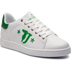Sneakersy TRUSSARDI JEANS - 77A00173 G150. Białe sneakersy męskie Trussardi Jeans, na co dzień, bez wzorów, z jeansu, eleganckie, bez zapięcia. W wyprzedaży za 339,00 zł.